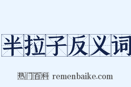 半拉子反义词是什么意思的图片